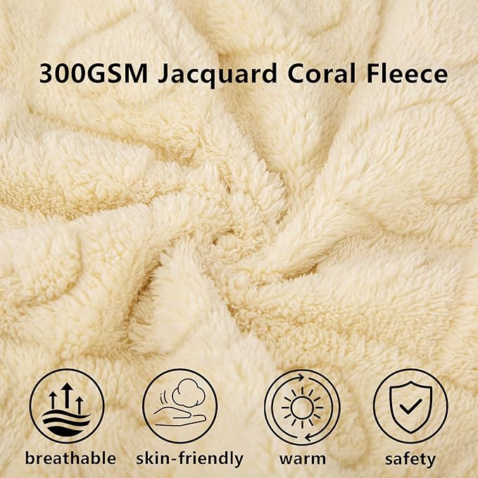 gogobunny Large Pet Blanket for Dogs Cats, Ultra Soft 300GSM Coral Fleece Washable Furniture Protector for Couch Bed Car Seat, Calming Crate Mat Blanket for Large Breeds, Beige, 60x80IN