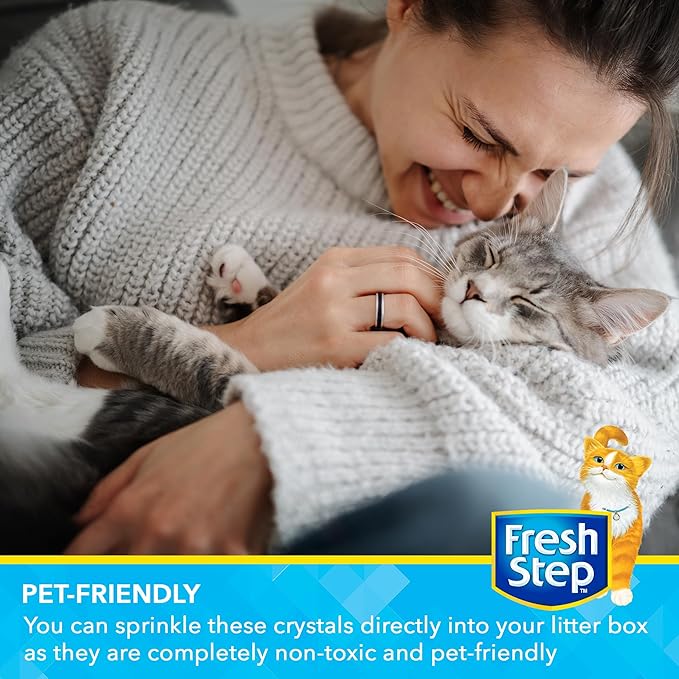 Fresh Step Cat Litter Crystals Deodorizer, Non Toxic Odor Neutralizing Crystals for Litter Boxes that Help Control Smells and Keep Home Areas Fresh, Summer Breeze Scent, 30 Ounce
