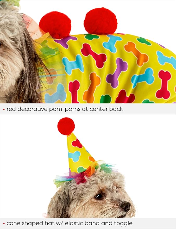 Rubies Clown Pet Costume for Dogs or Cats, XL