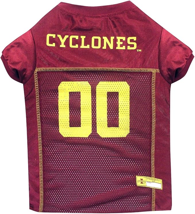Pets First NCAA College Iowa State Cyclones Mesh Jersey for DOGS & CATS, Large. Licensed Dog Jersey with your Favorite Football/Basketball College Team