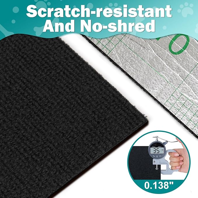 ENONCI Bed Cat Scratcher Pad,47.2"x15.8"Cat Scratching Mat,Self-Adhesive Trimmable Anti Scratch Bed Couch Wall Corner Furniture Protector from Cat Claws,Easy Use for Carpet/Door/Post