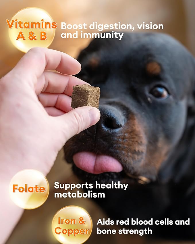 Freeze-Dried Chicken Liver Treats for Dogs & Cats, Single Ingredient, High-Protein, Grain-Free, All-Natural Pet Snack, Resealable Tub, Great for Training or Meal Topper, 3.53oz
