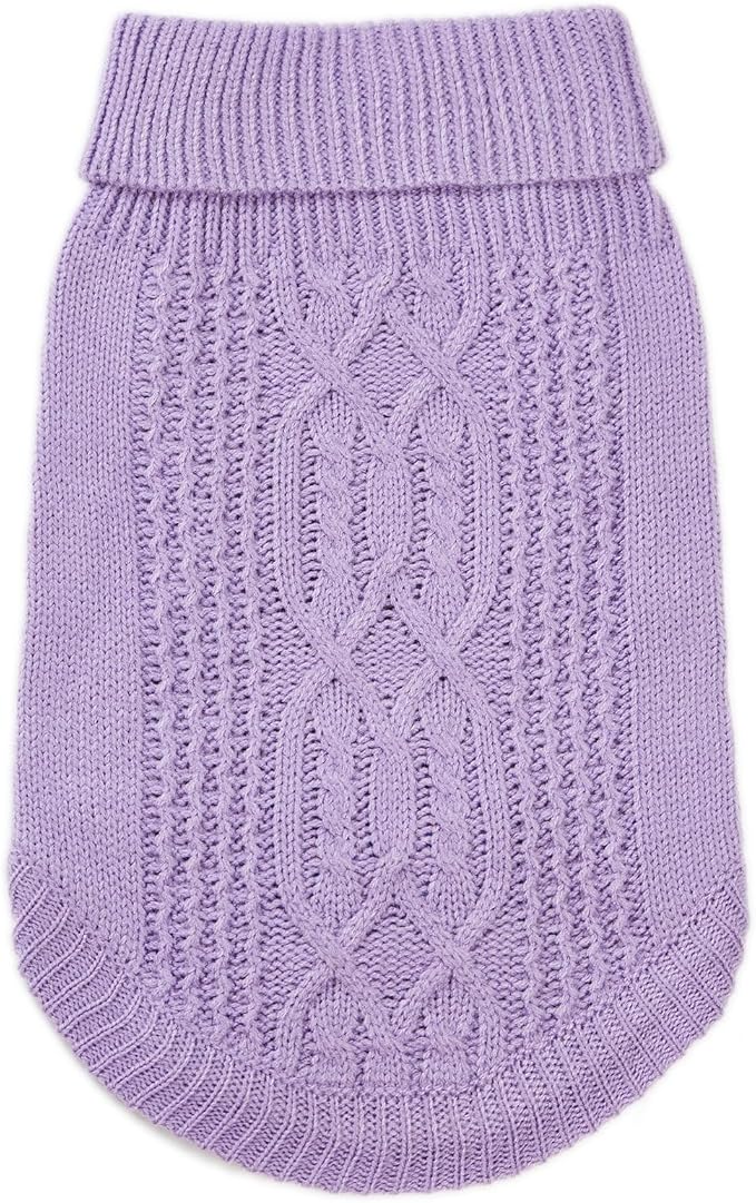 Stretchy Cat Sweater - 17 Colors & 6 Sizes | Snug Winter-Ready Knit for Boy/Girl Cats & Kittens(Purple, Large)