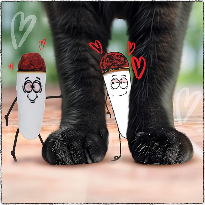 LIT LABS Kittie Doobs Adventure Toys - Funny Catnip Joints for Cats with Dried and Organic High Potency Catnip - Love Theme