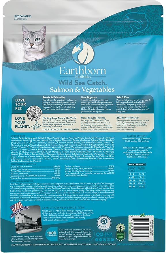 Earthborn Holistic Wild Sea Catch Grain-Free Dry Cat Food, 5 lb