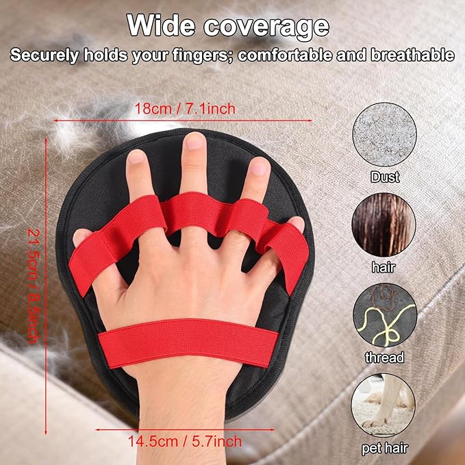 Pet Hair Remover Glove, Reusable Cat & Dog Grooming Glove Electrostatic Mitt Static Five Finger Pet Hair Brush Removal Tool for Sofa Carpet Curtain Furniture Clothes Car Seat