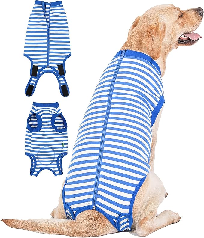 Dog Surgery Recovery Female Spay Suit, Surgeial Recovery Onesie for XXX-Large Female Spaying Recovery,Blue 3XL