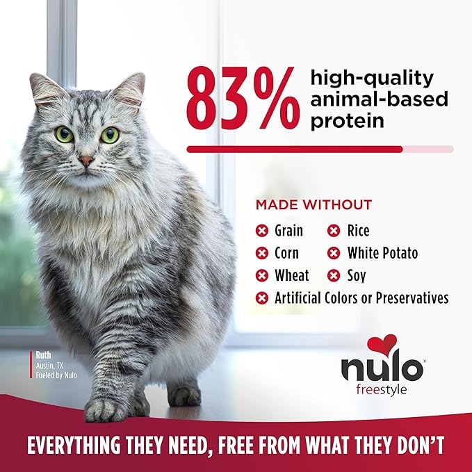 Nulo Freestyle Cat & Kitten Dry Food - Chicken & Cod Recipe, High Protein Grain Free Cat Food, Natural Kibble with Probiotics & Omega Fatty Acids, 4lb Bag