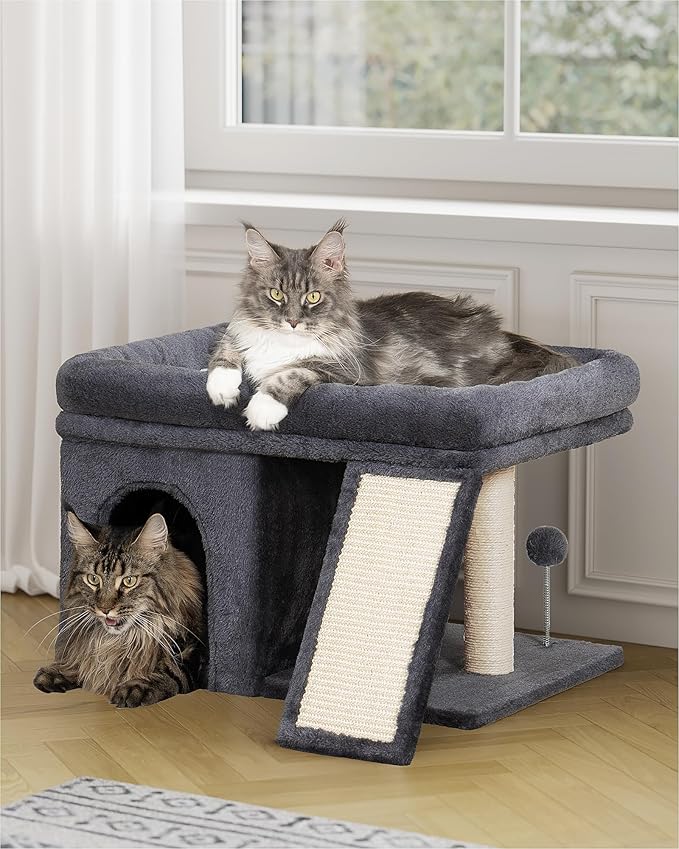 Aechonow XL Cat Tree Tower for Large Adult Cats 20 lbs+, 23x15.7Inch Perch Bed, Condo Cave for Indoor Medium Kittens, Sisal Scratchers, Extra Large