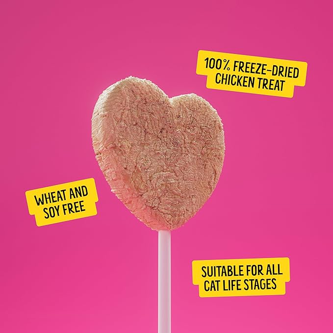 Bonkers Purrpops Freeze-Dried Chicken Liver Flavored Lollipop Treats for Cats, 4 Pieces (Pack of 13)