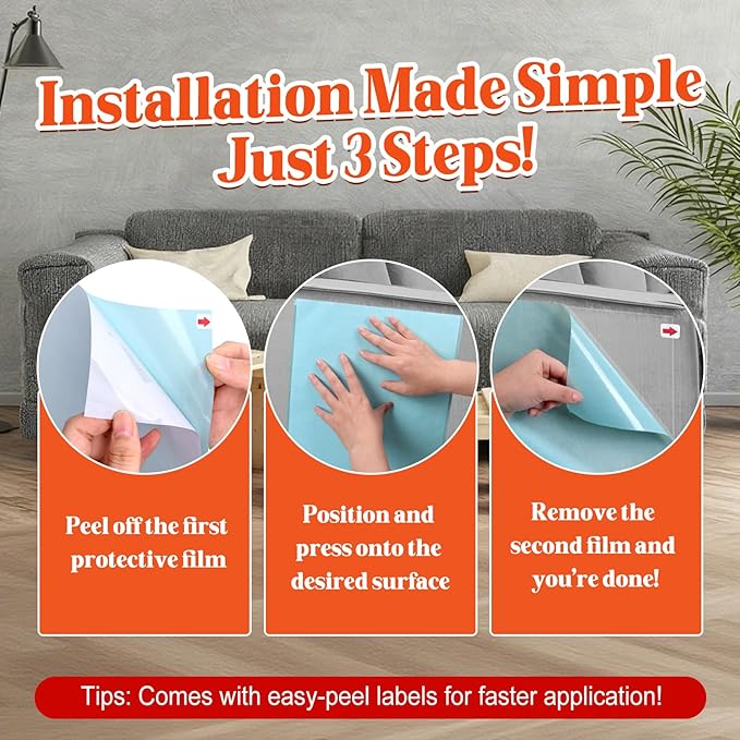 20 Pack Cat Scratch Furniture Protector – Double-Sided Sticky Deterrent Training Tape from Cat Claws, Clear Anti-Scratch Guard for Couch, Sofa, Doors, Easy Apply & Residue-Free, Not for Leather,Velvet