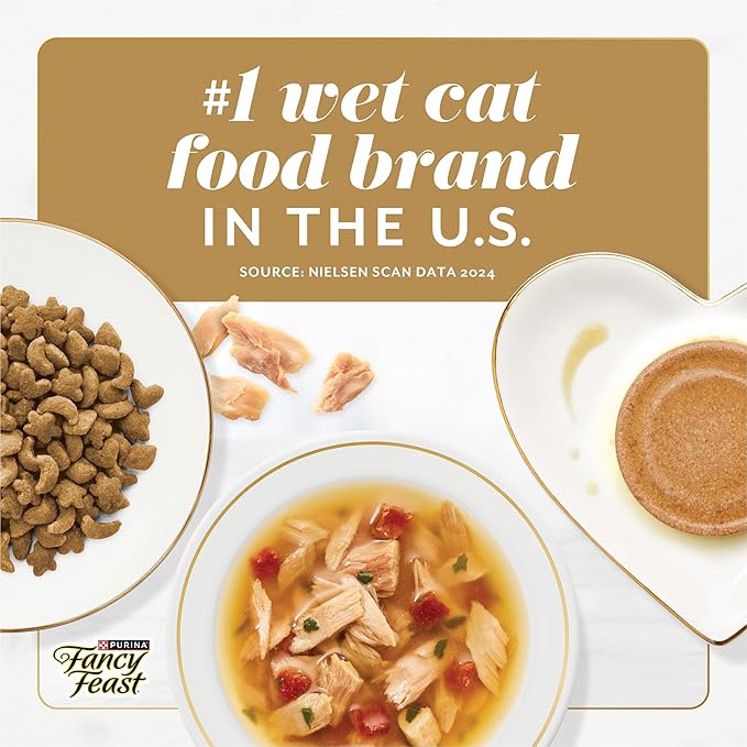 Purina Fancy Feast Purely Hand-Flaked Tuna Cat Treats, Steam-Baked Real Tuna, Pack of 5, 10 Count Pouches