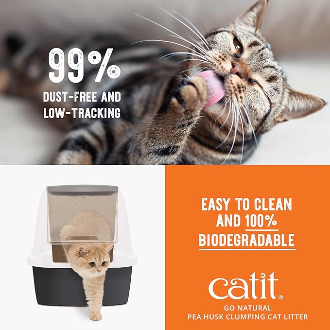 Catit Go Natural Pea Husk Clumping Cat Litter 12.3 lb, Natural