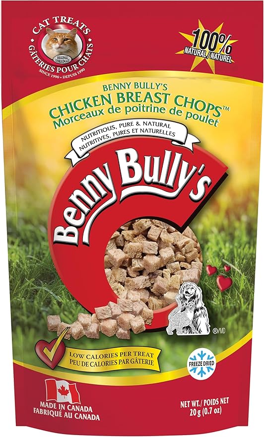 Benny Bullys ® Chicken Breast Chops Freeze Dried Cat Treats - 20g/ 0.7oz (4 Pack)