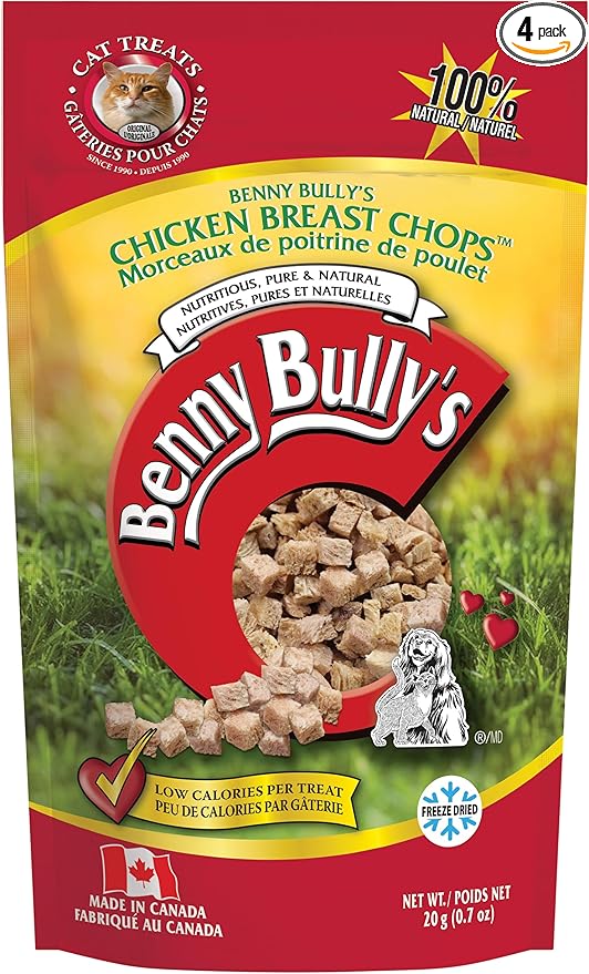 Benny Bullys ® Chicken Breast Chops Freeze Dried Cat Treats - 20g/ 0.7oz (4 Pack)