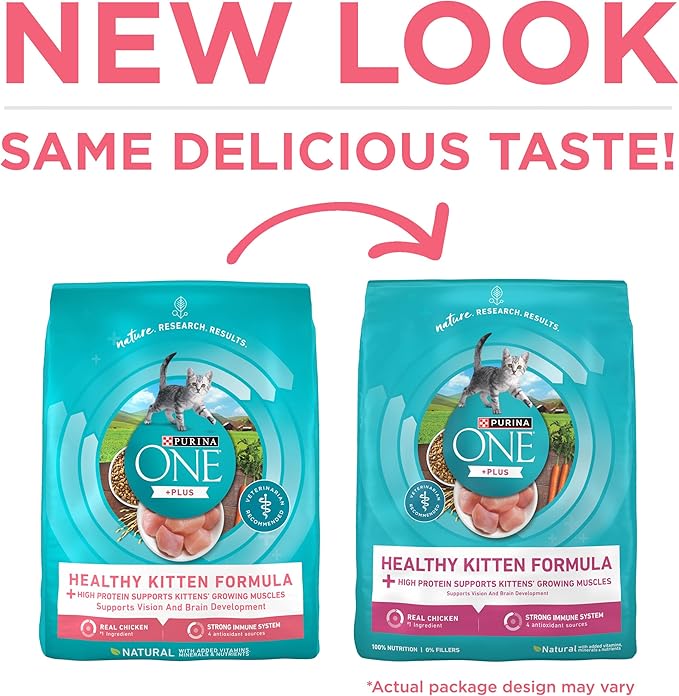 Purina ONE High Protein, Natural Dry Kitten Food, +Plus Healthy Kitten Formula - 7 lb. Bag
