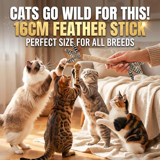 Cat Toys, 7 Pack Silvervine Cat Feather Toy Kitten Chew Stick Catnip Treat for Cleaning Teeth Indoor Kitty Teaser Wand Molar Snack for Interactive Pet Rabbit Bunny Hamster