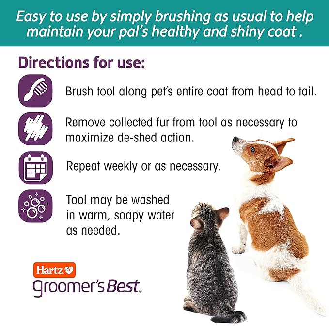 Hartz Groomer's Best Small Slicker Brush for Cats and Small Dogs, Black/Violet, 1 Count (Pack of 3)