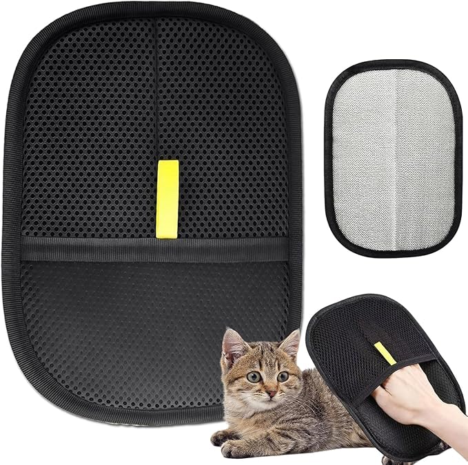 1PC 2026 Electrostatic Gloves Pet Hair: Pets Hair Remover Electro Antistatic Hair Removal Glove Cat Mitt Mitten Static Reusable Tool Furniture Cleaning Animal Double Sided Grooming Magic Fur Dogs Mit