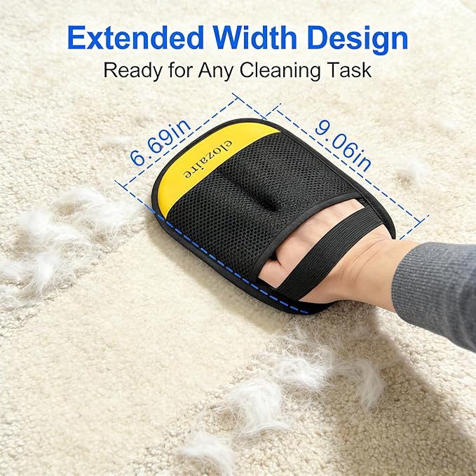 Pet Hair Remover Glove for Carpet, Reusable Dog & Cat Hair Removal Tool for Couch, Furniture, Rug, Car Seat & Clothing, Electrostatic Lint Cleaner with Large Cleaning Surface