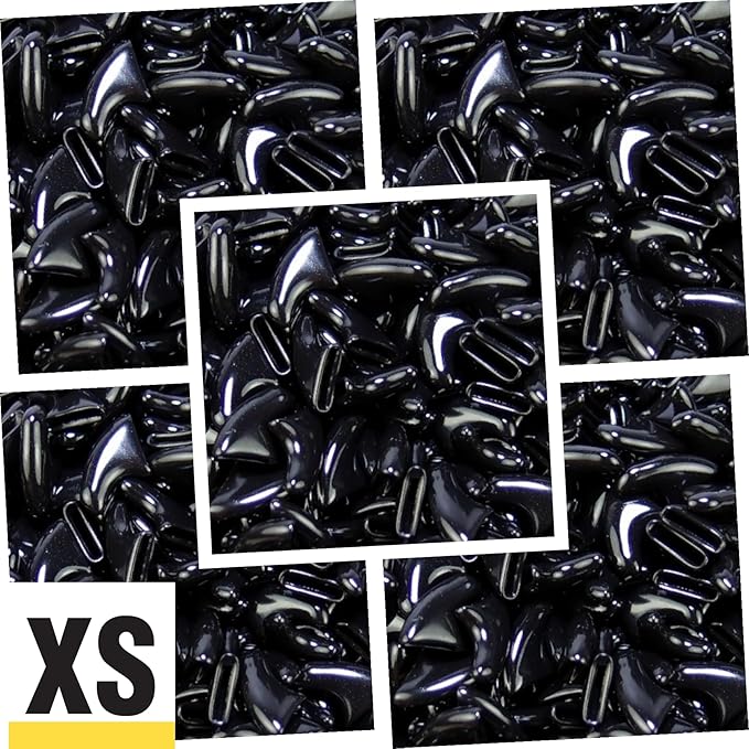 zetpo 100 pcs Cat Nail Caps | Cat Claw Covers | with Adhesives and Applicators (Black, XS)