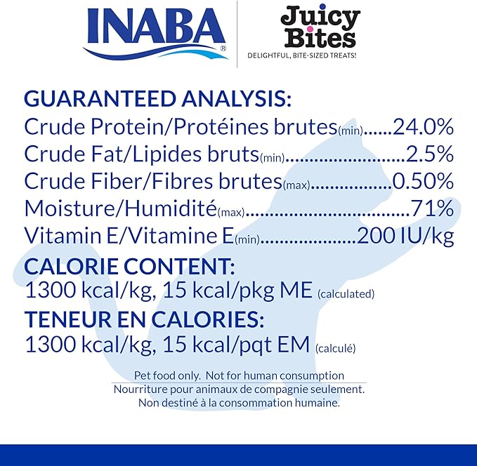 INABA Juicy Bites, Moist & Chewy Cat Treats with Vitamin E and Green Tea Extract, 0.4 Ounces per Pouch, 18 Pouches (3 per Bag), Scallop and Crab