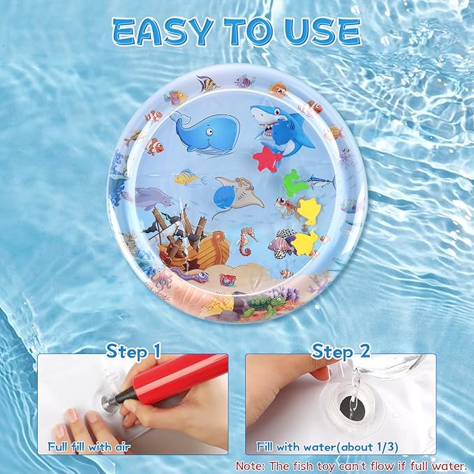 Cat Water Sensory Play Mat with Extra Protective Cover, Anti-Scratch Design Pet Water Mat for Bored Indoor Cats