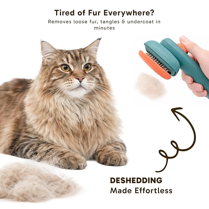 Wolfster Self-Cleaning Slicker Brush for Dogs & Cats - Skin-Friendly Deshedding Brush & Undercoat Rake for Short, Medium and Long Hair Pets, Reduces Shedding by 90% (Parrot Green)