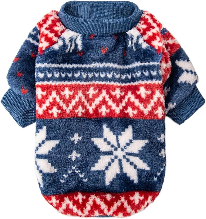Dog Sweater | 2-Pack Clothes Jackets XXS - XXL for Small Dog Breed (Male & Girl), Super Soft Winter Coats Sweaters for Dogs and Cats, Pet Apparel Outfits (Red,Blue, XX-Large)