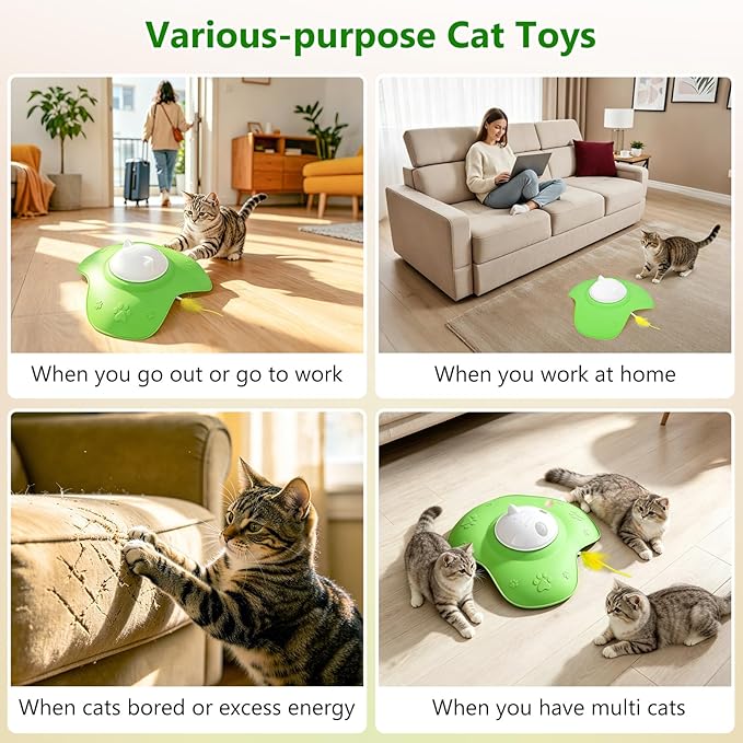 Hide and Seek Cat Toy,Automatic Treat Reward,Interactive Cat Toy for Indoor Cats, Motion Touch Activated Electronic Cat Toys,Silicone Rechargeable Cat Play Mat for Bored Adult Kittens