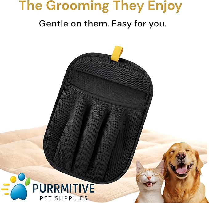 Upgraded Pet Hair Removal Gloves with Snug Elastic Wrist – Electrostatic Five-Finger Reusable Fur Remover for Cats & Dogs, Effortless Cleaning Tool for Couch, Carpet, Clothing & Car Seats