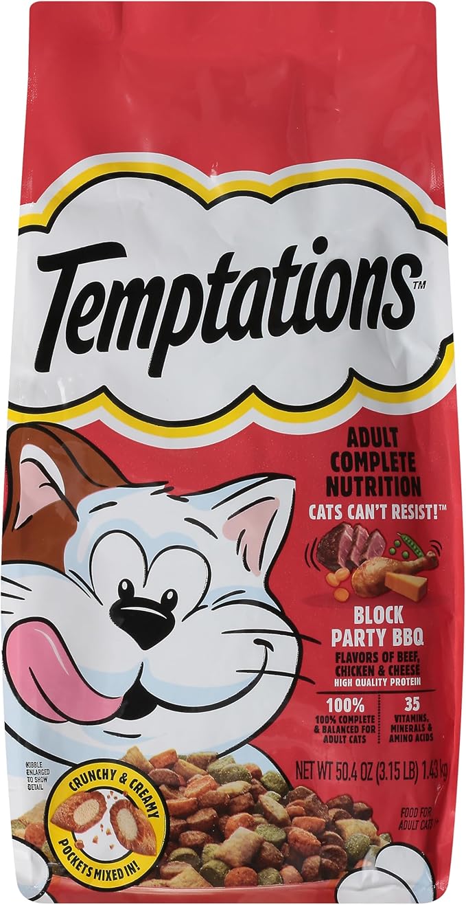 Temptations, Adult Complete Nutrition Cat Food Block Party BBQ, 56 Ounce