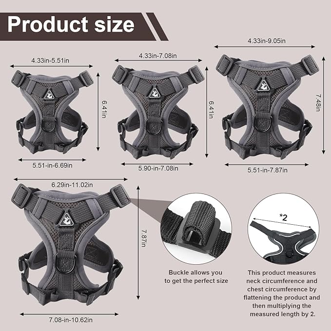 shudyear Cat Chest Harness and Leash Set Adjustable Anti-Escape Soft Mesh Cat Vest for Walking Outdoor (Blcak, L)
