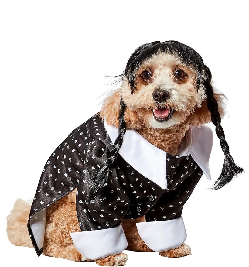 Wednesday TV Series: Wednesday Addams Pet Costume for For Dogs or Cats by Rubies, Medium