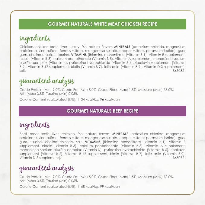 Fancy Feast Purina Wet Cat Food Variety Pack Gourmet Naturals Poultry and Beef Collection - 3 oz. Cans,(Pack of 60)