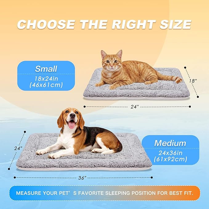 Dog Cooling Mat, Self Warming Cat Bed, Reversible Warm & Cooling Cat Bed, Winter Warm Cat Pad & Summer Cooling Cat Mat for Kittens & Small Dogs, Perfect for Crates, Beds & Sofas, Dark Brown, 18" x 24"