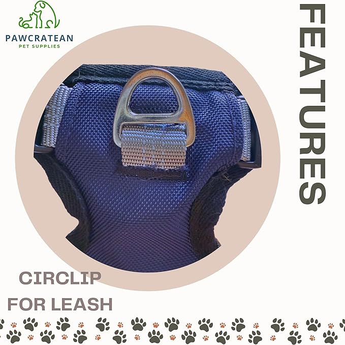 Adult Cat Outdoor Harness, 5-Point Adjustable Vest and Leash Set, Navy Blue, Reflective, Soft Material (Small)