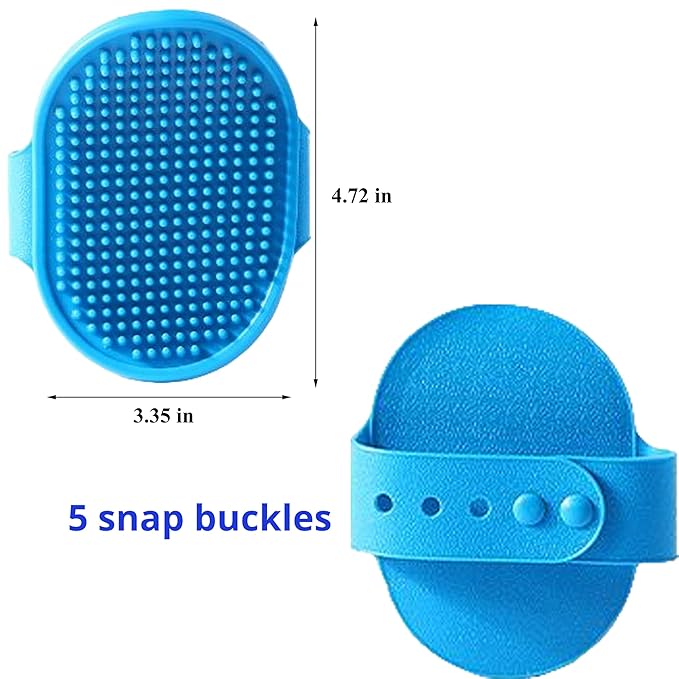Cat Shower Cap and Bath Brush set, Cat Ear Cover and Grooming Bathing Brush for Cats Puppy Small Dogs, Cat Ear Protection Stuff, Small Dog Cat Bathing Supplies, Pet Accessories (Blue)