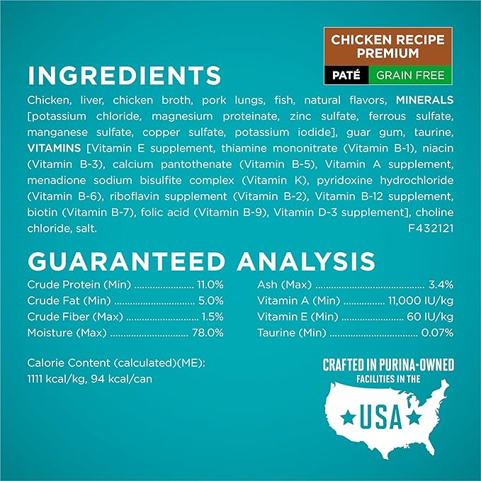 Purina ONE Grain Free, Natural Pate Wet Cat Food Variety Pack, Beef, Chicken and Ocean Whitefish Recipes - (2 Packs of 12) 3 oz. Pull-Top Cans