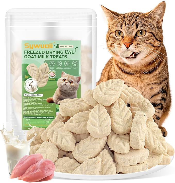 50g Cat Goat Milk Treats, Chicken Cat Treats for Gentle Digestion, Immune Support and Teeth Cleaning, Edible Cats Snack