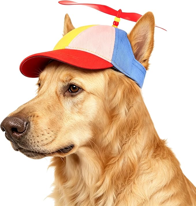 Pet Propeller Hat Cat Dog Colorful Pet Sun Protection Adjustable Baseball Cap Rainbow Pet Spinner Hat Funny Puppy Kitty Baseball Cap