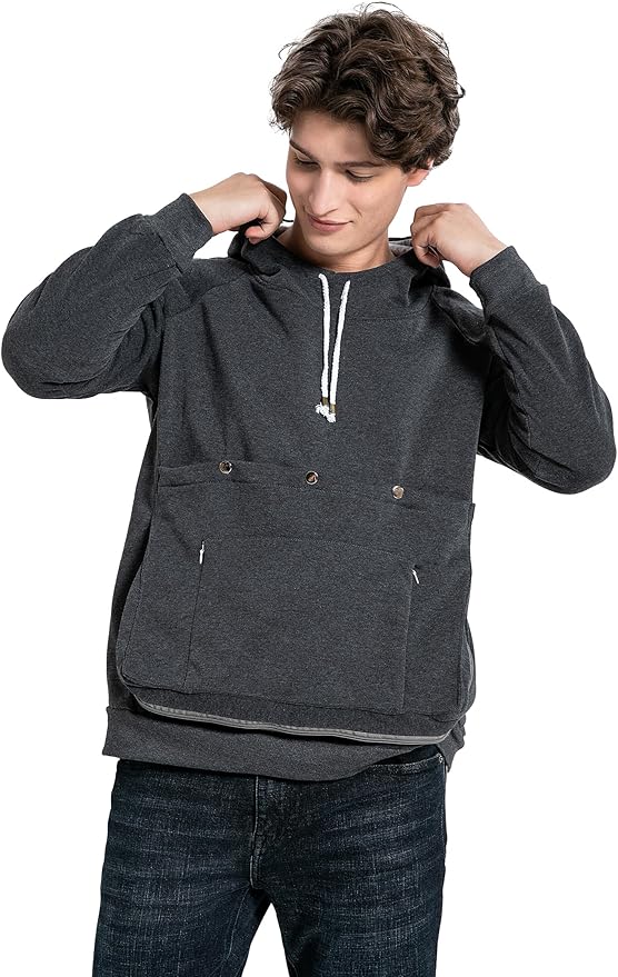 LINYUCHEN Cat Dog Carrier Hoodies – Puppy Kitten Carrying Sweatshirt Large Pet Pocket Pullover Top – Unisex Kangaroo Hoodies