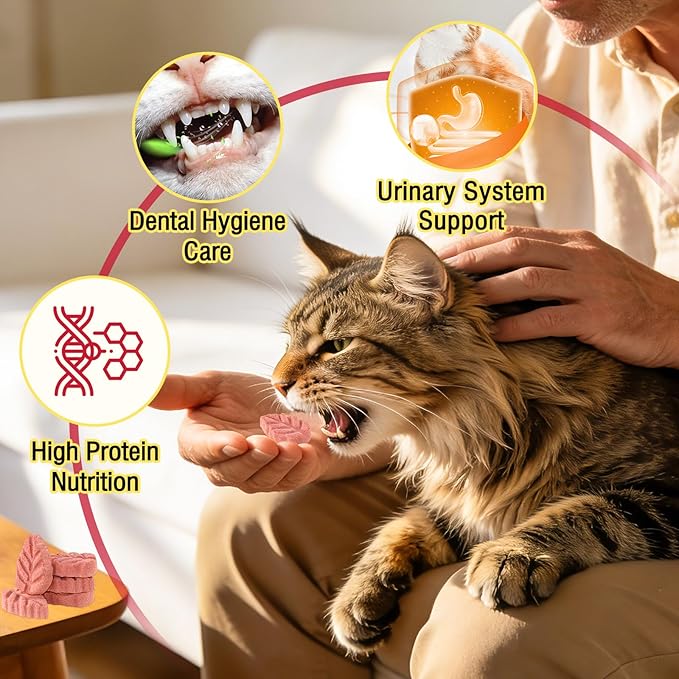 50g Cat Cranberry Treats, Chicken Cat Treats for Protect Urinary Tract and Teeth Cleaning, Edible Cats Snack