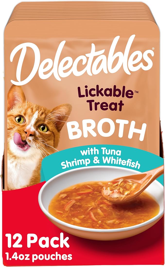 Delectables Hartz Savory Broths Variety Lickable Wet Cat Treats,(Pack of 24)