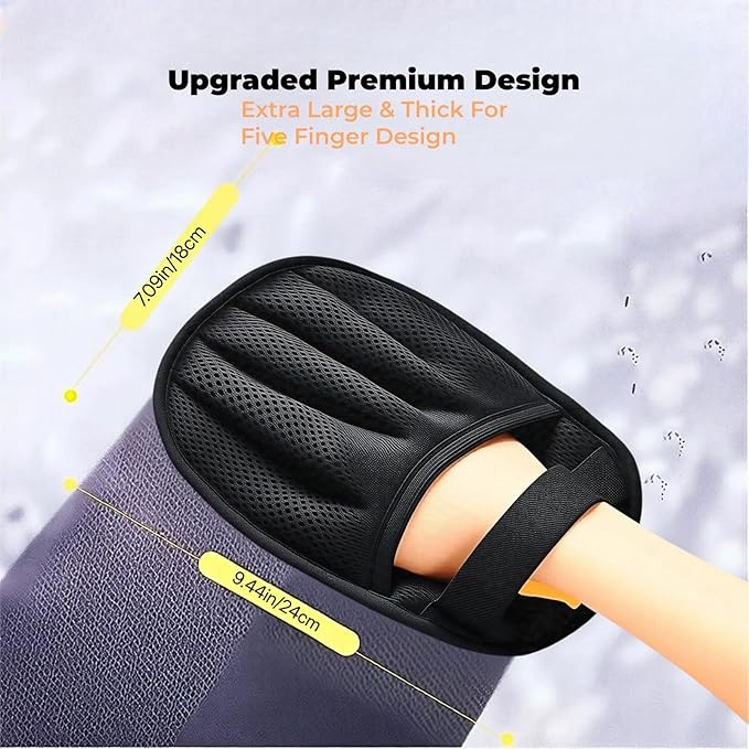 Pet Hair Removal Glove for Dogs & Cats, 5-Finger Electrostatic, Washable & Reusable Pet Hair Remover Tool, Works for Clothes, Couch, Carpet, Car Seat (1)