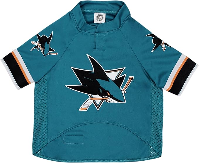 NHL San Jose Sharks Jersey for Dogs & Cats, Medium. - Let Your Pet Be A Real NHL Fan! (Pack of 2)