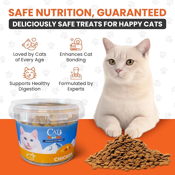 Scoochie Pet Cat by Scoochie – Chicken Flavored Cat Treats, Crunchy Outside & Creamy Inside, 3 | 8.8 oz Tubs