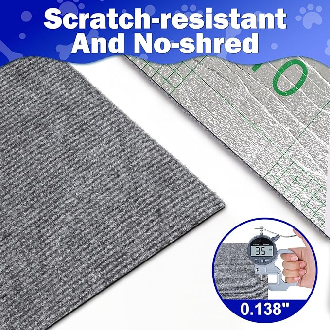 ENONCI Anit Cat Scratch Couch Furniture Protector,78.7x15.8 Cat Wall Corner Scratcher Pads Mat,DIY Climbing Scratching Carpet Post Board Replacement