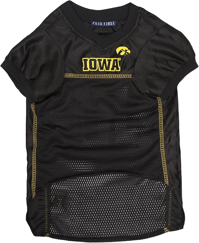 Pets First NCAA College Iowa Hawkeyes Mesh Jersey for DOGS & CATS, X-Large. Licensed Dog Jersey with your Favorite Football/Basketball College Team