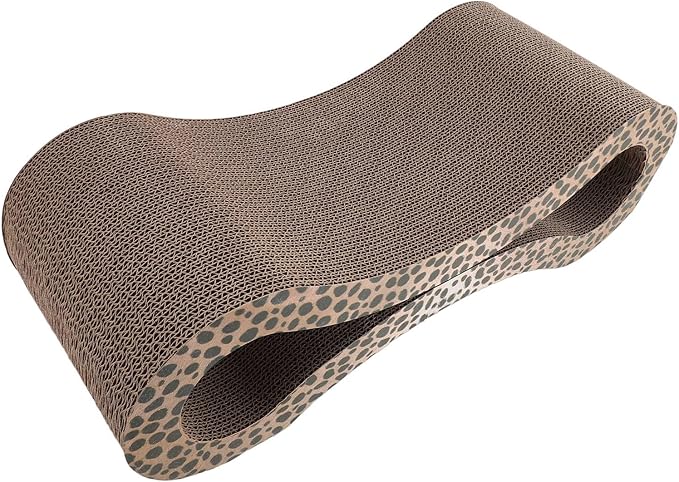 Cat Scratcher Lounge, Corrugated Cardboard Scratch Pad, Extra Thick Ergonomic Design 22.05x8.27x7.09in - Protects Furniture, Reversible Durable Construction, Comfortable Bed for (Leopard Color)